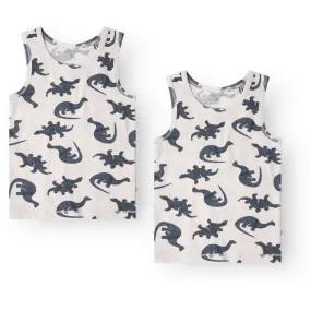 That's Mine Mono Dino Emil Tanktop 2-Pack Breathable Mesh Panels irregular