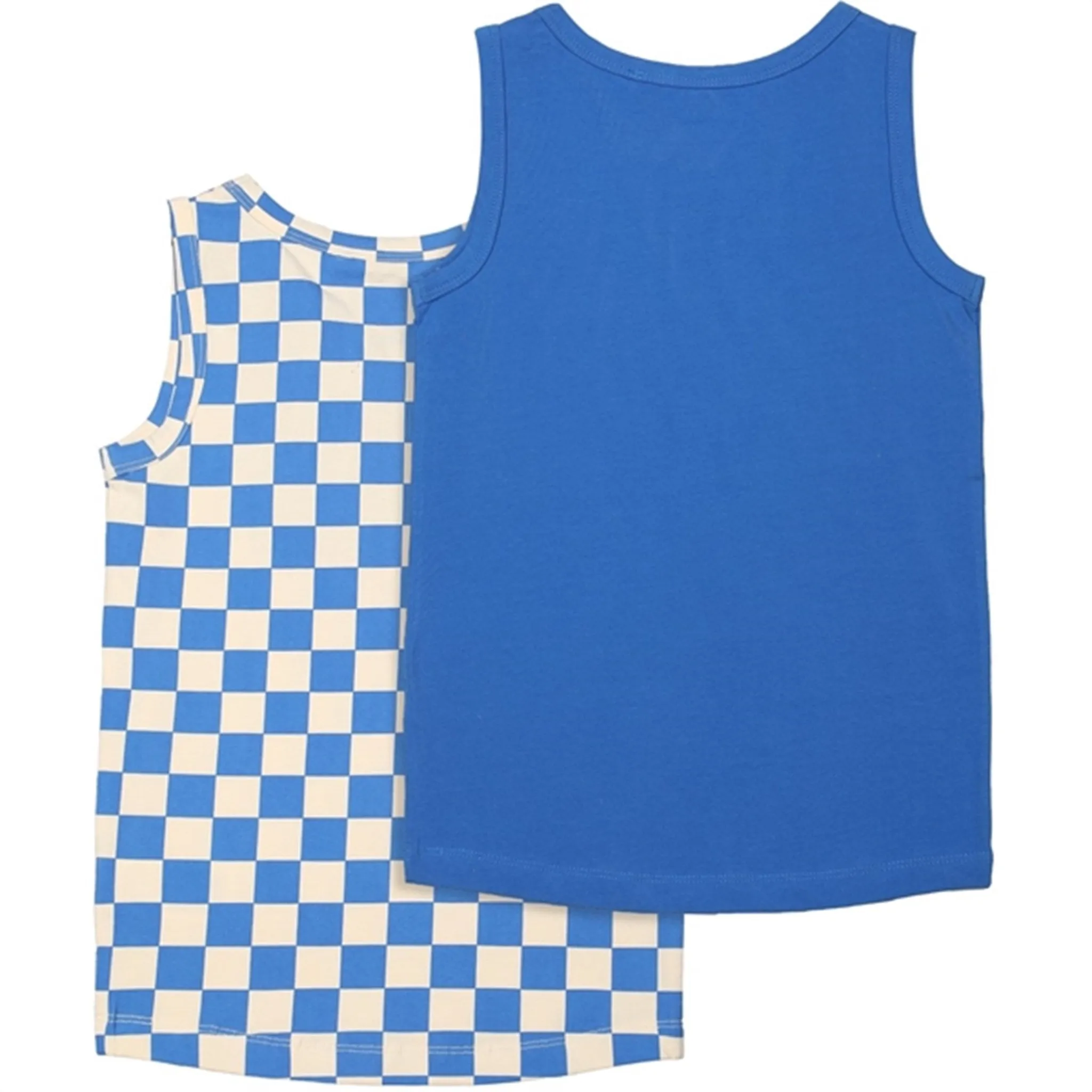 The New Strong Blue Tank Top 2-Pack narrow size appropriate for travel