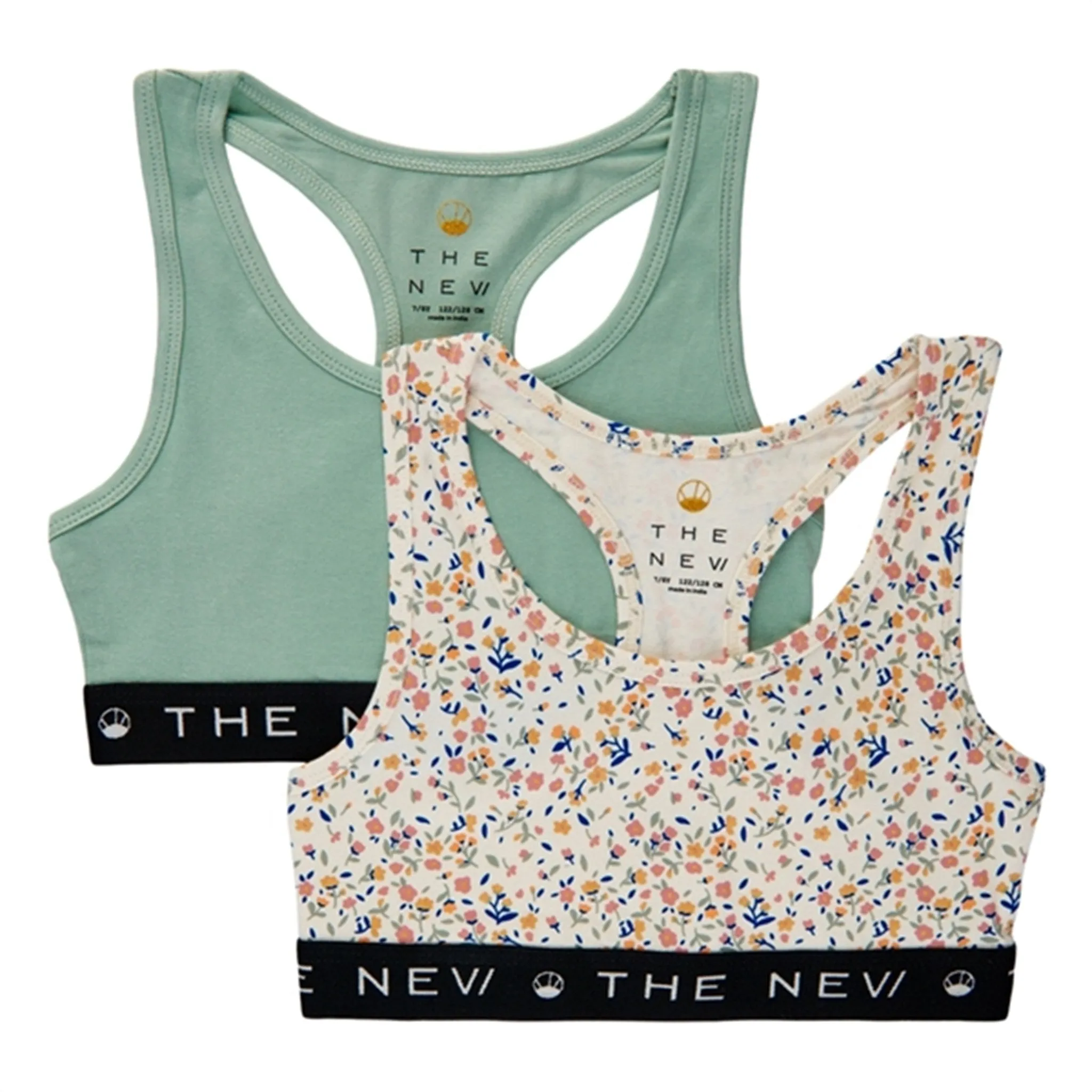 Outdoor Sports Bonded seams THE NEW White Swan Tiny Flower AOP/Jadeite Top 2-pack