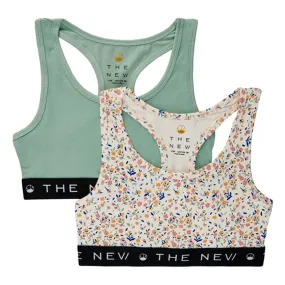 THE NEW White Swan Tiny Flower AOP/Jadeite Top 2-pack Baggy fit seams Core Stabilizing Fit