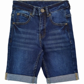 Rubberized Grip Waistband Low Bulk Construction THE NEW 890 Dark Blue Denim Shorts