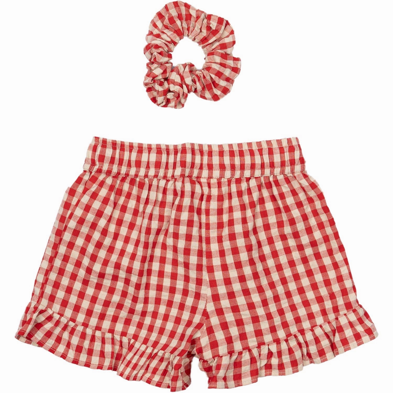 The New Poppy Red Check Nally Shorts Tagless label
