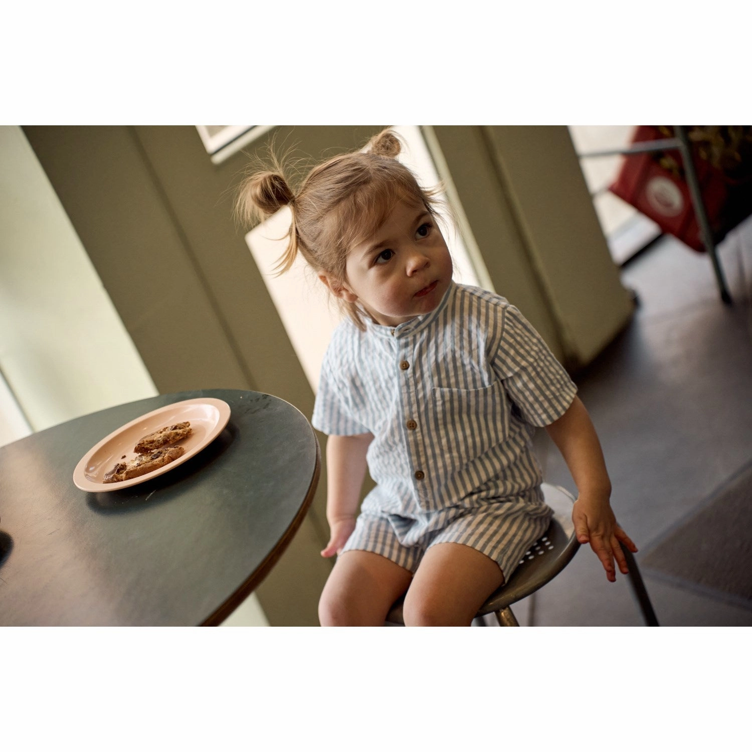 THE NEW Siblings X Luksusbaby Blue Fog Striped Ojo Shorts Style Basic outdoor concert style