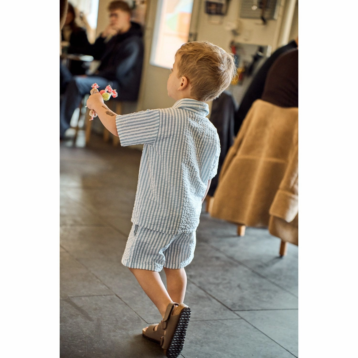 THE NEW Siblings X Luksusbaby Blue Fog Striped Ojo Shorts Daily Layer