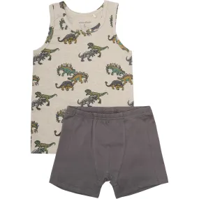 Durable Seams Flexible Fit Minymo Beige Melange Underwear Set Aop