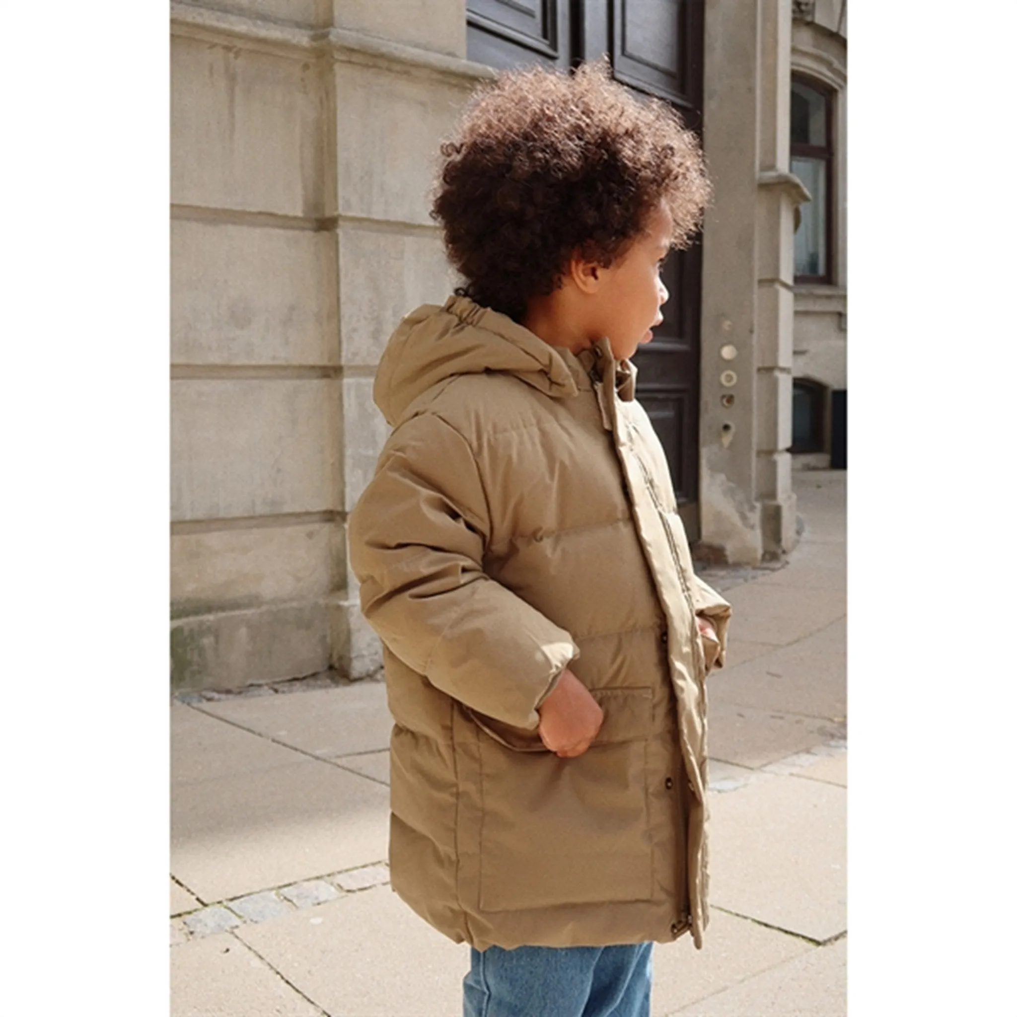 Easy-Storage Subtle-Print Konges Sl?jd Dusky Green Nutti Down Jacket