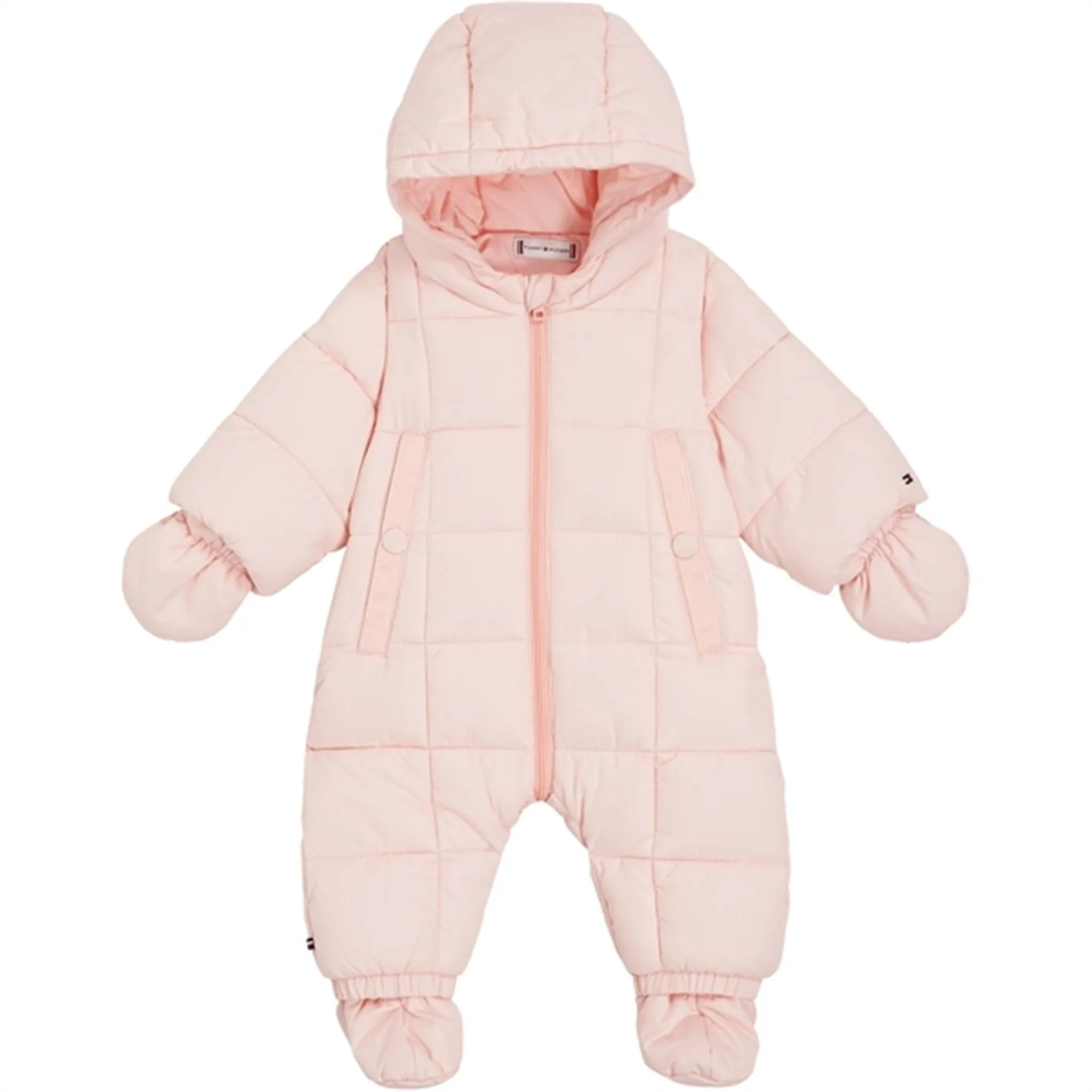 Tommy Hilfiger Baby Monotype Tape Ski Suit Pink Crystal Trendy textured shirt Open-back