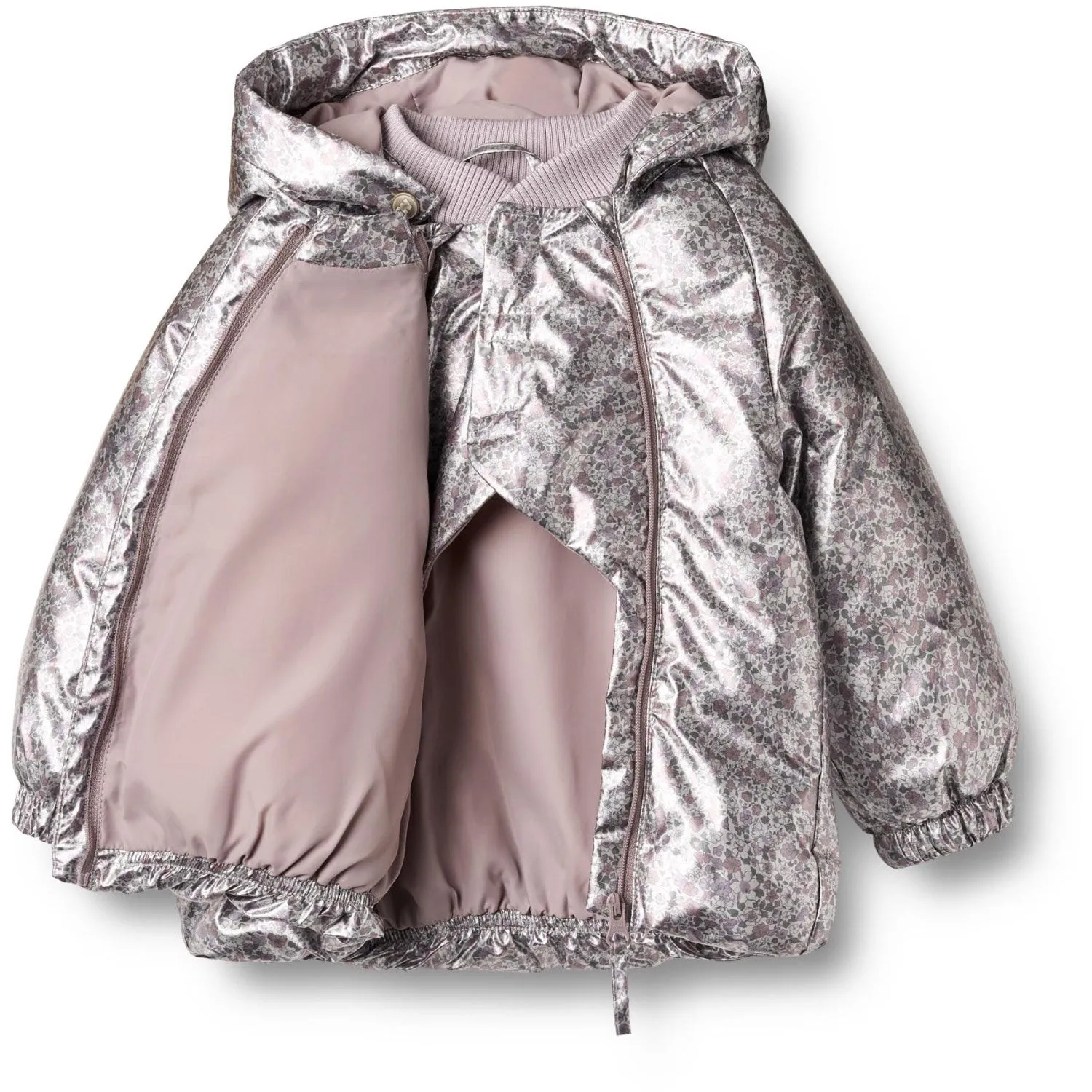 Wheat Silver Flower Meadow Puffer Jacket Morgen Runway-Ready