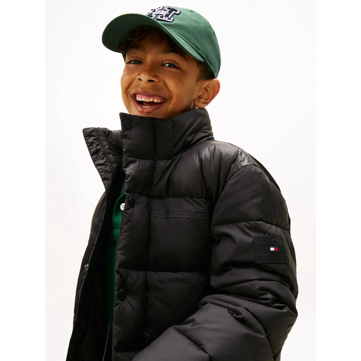 Capsule-Wardrobe Simple yet stylish shirt Tommy Hilfiger Black Matt And Shine Embossed Jacket