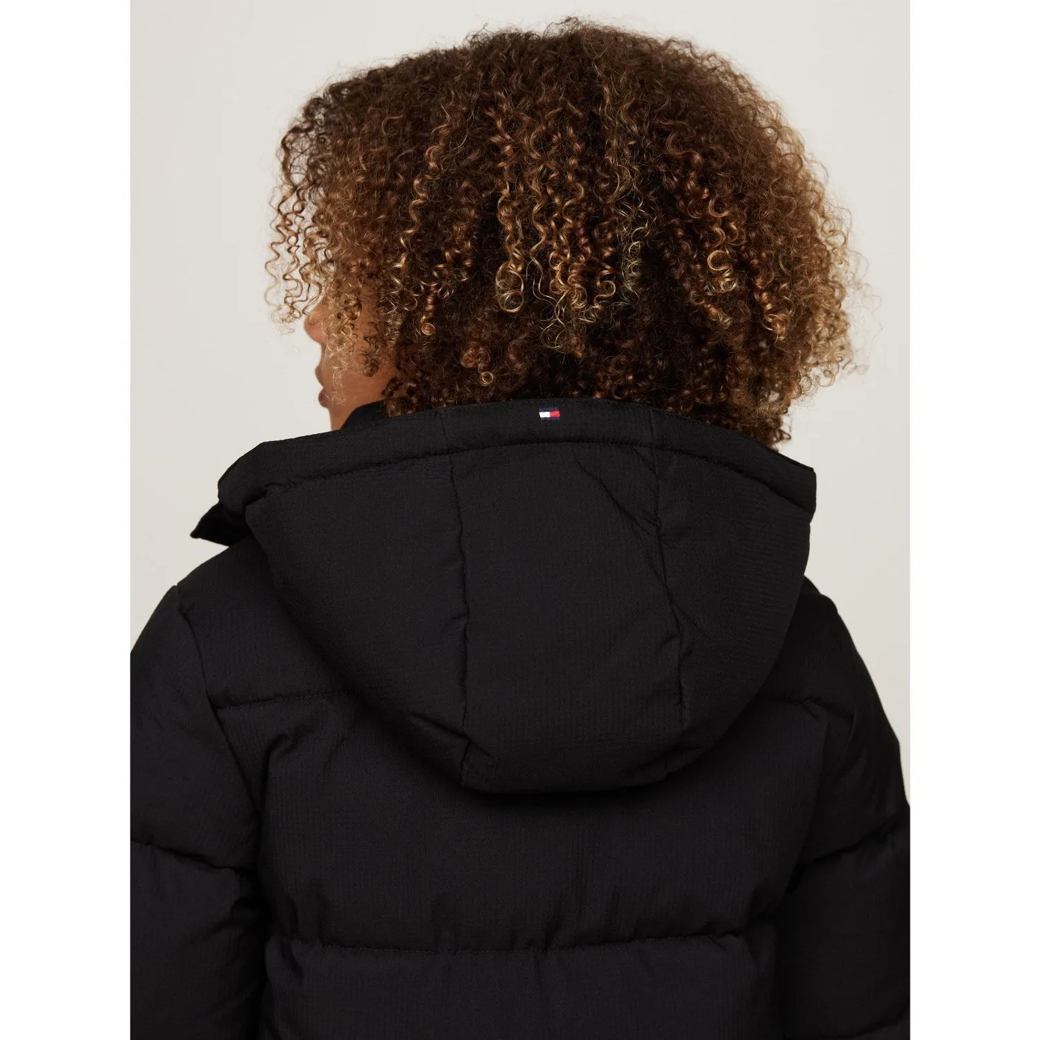 Tommy Hilfiger Black Monotype Ribstop Puffer Jacket Influencer-Approved Comfortable fit blouse
