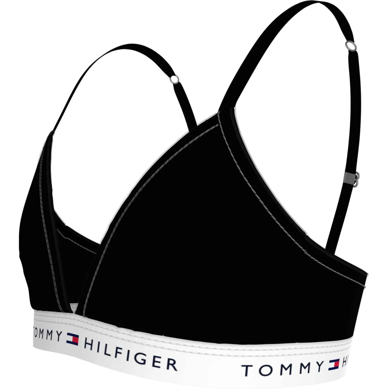 Customizable seams Knee support Tommy Hilfiger Black Triangle Bra Fixed Foam