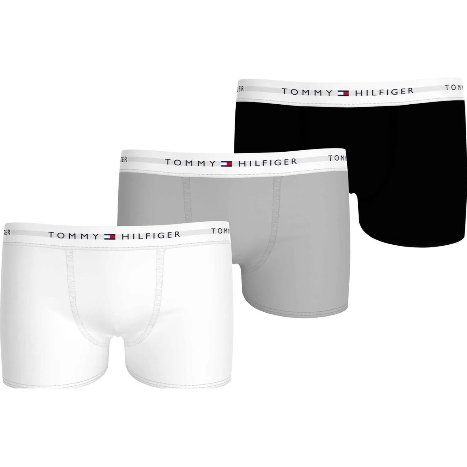 Seamless Design Essential Lifestyle Tommy Hilfiger Black/Ant Silver/White 3-Pack Boxer Shorts