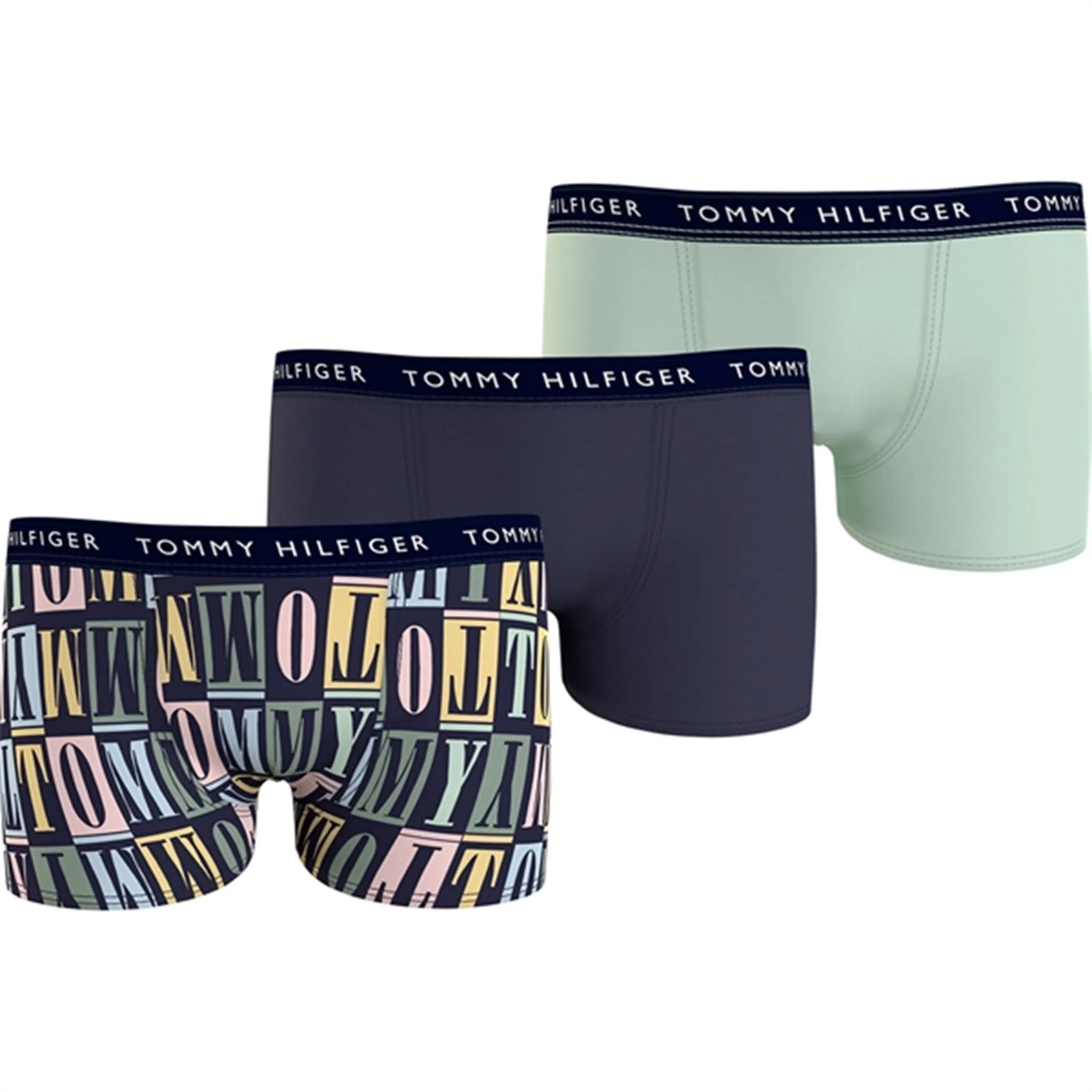 Nylon Weave Tommy Hilfiger Boxershorts 3-pack Type Prnt/Twi Navy/Minty