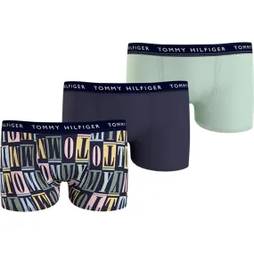 Nylon Weave Tommy Hilfiger Boxershorts 3-pack Type Prnt/Twi Navy/Minty