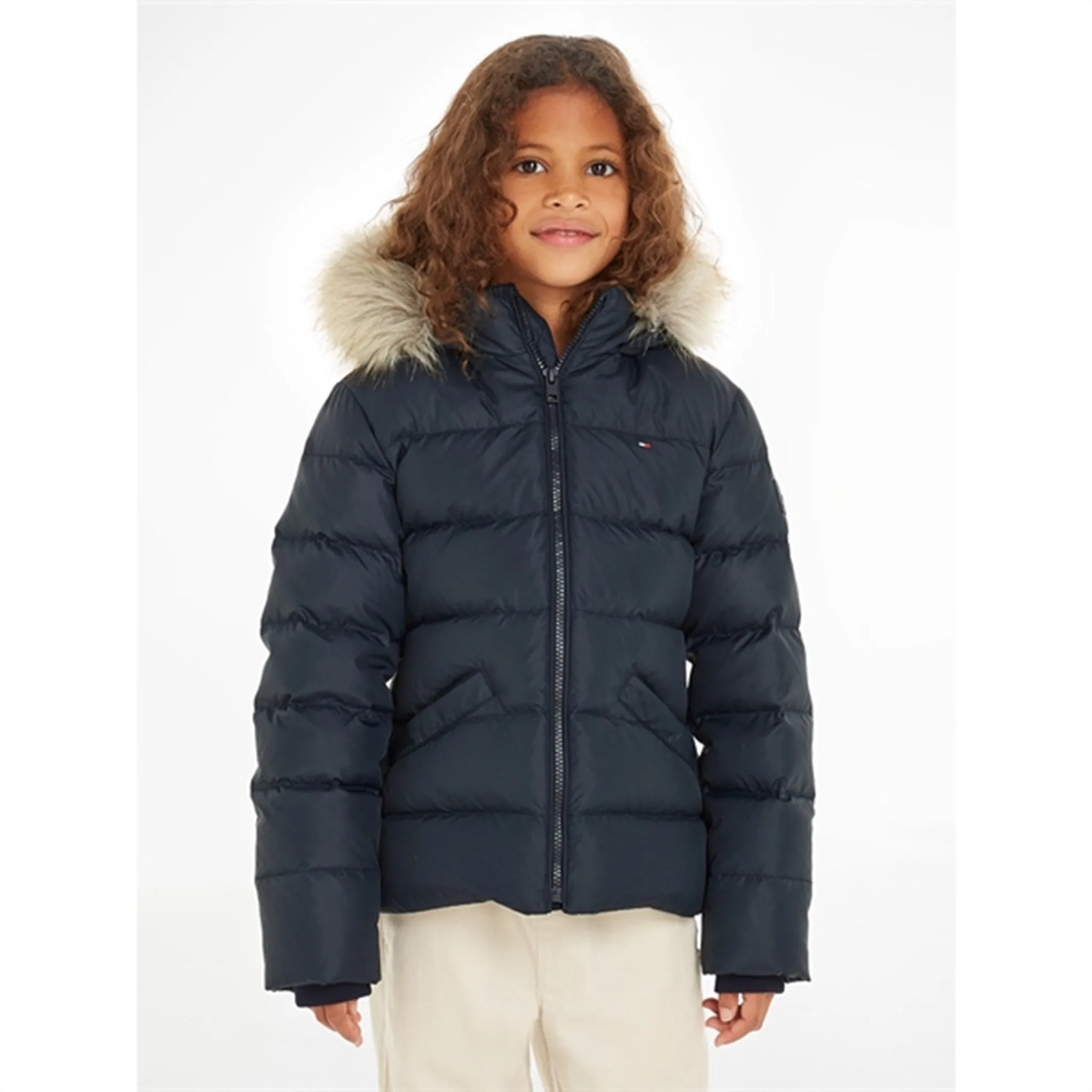 Tommy Hilfiger Essential Down Jacket with Hood Desert Sky Cozy button-front blouse