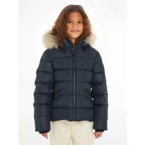 Tommy Hilfiger Essential Down Jacket with Hood Desert Sky Cozy button-front blouse