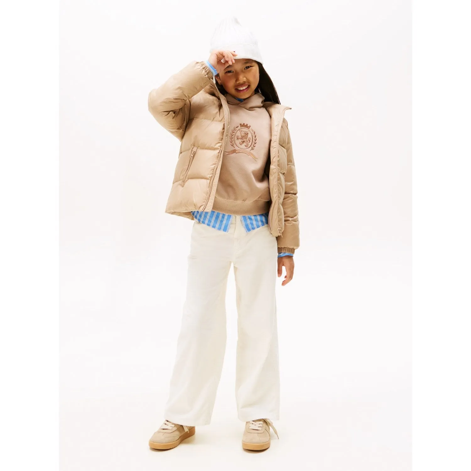 Spread-Collar Versatile work blouse Tommy Hilfiger Malted Milk Essential Down Jacket