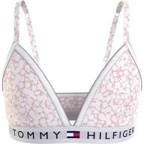 Friction Free Edging Trendy Tommy Hilfiger Padded Triangle Bra Printed Floral Whimsy Pink