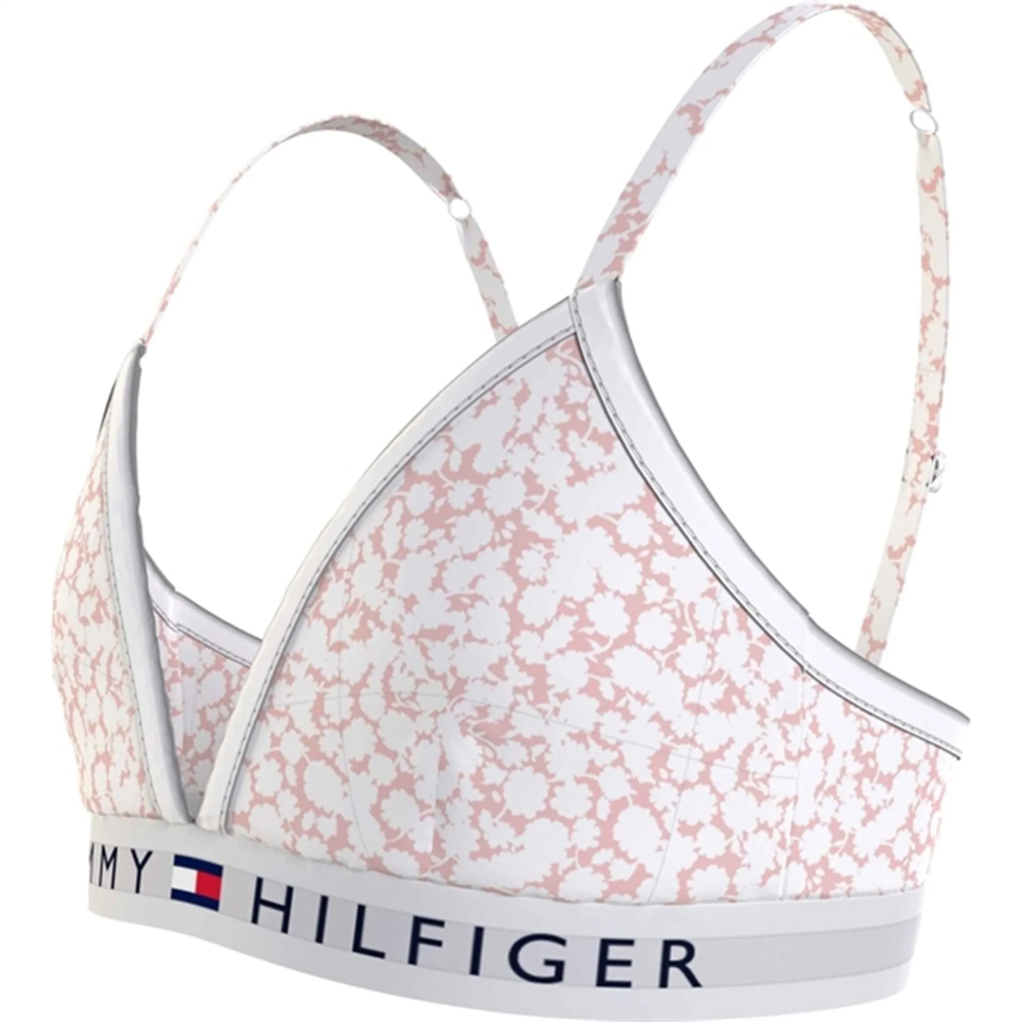 Tommy Hilfiger Padded Triangle Bra Printed Floral Whimsy Pink Breathable Design Flexible frame