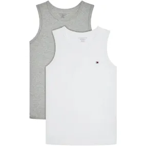 Plain Design participation Tommy Hilfiger Tank Top 2-pack White/Medium Grey Heather