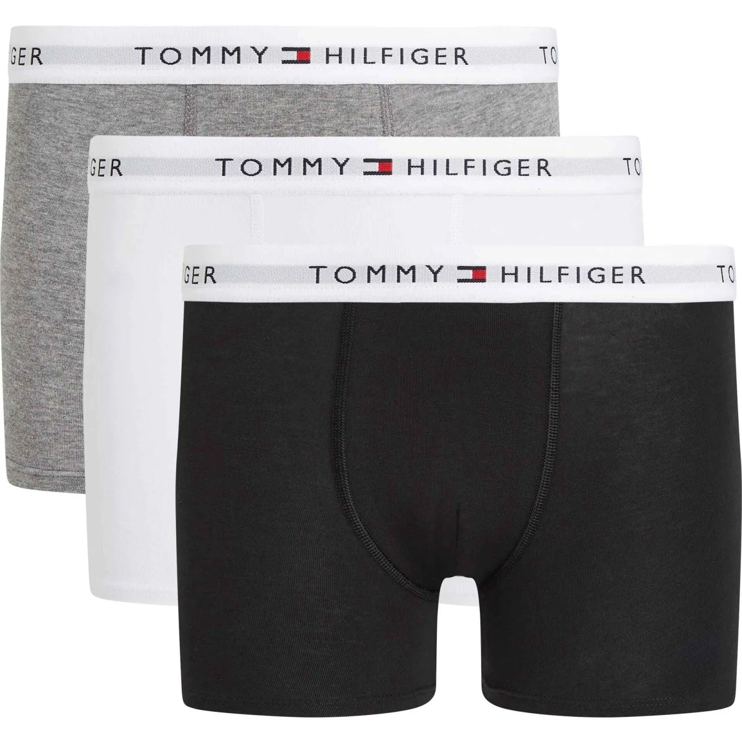 shape fit Lean Fit Tommy Hilfiger White/Gry Htr/Black 3 Pack Trunk