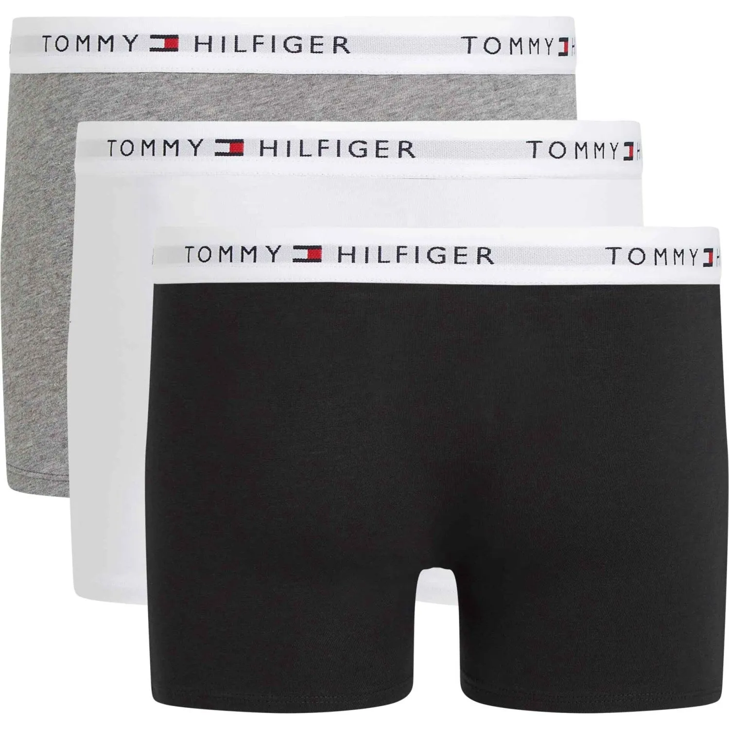 Gentle Ease Wrinkle Resistant Tommy Hilfiger White/Gry Htr/Black 3 Pack Trunk
