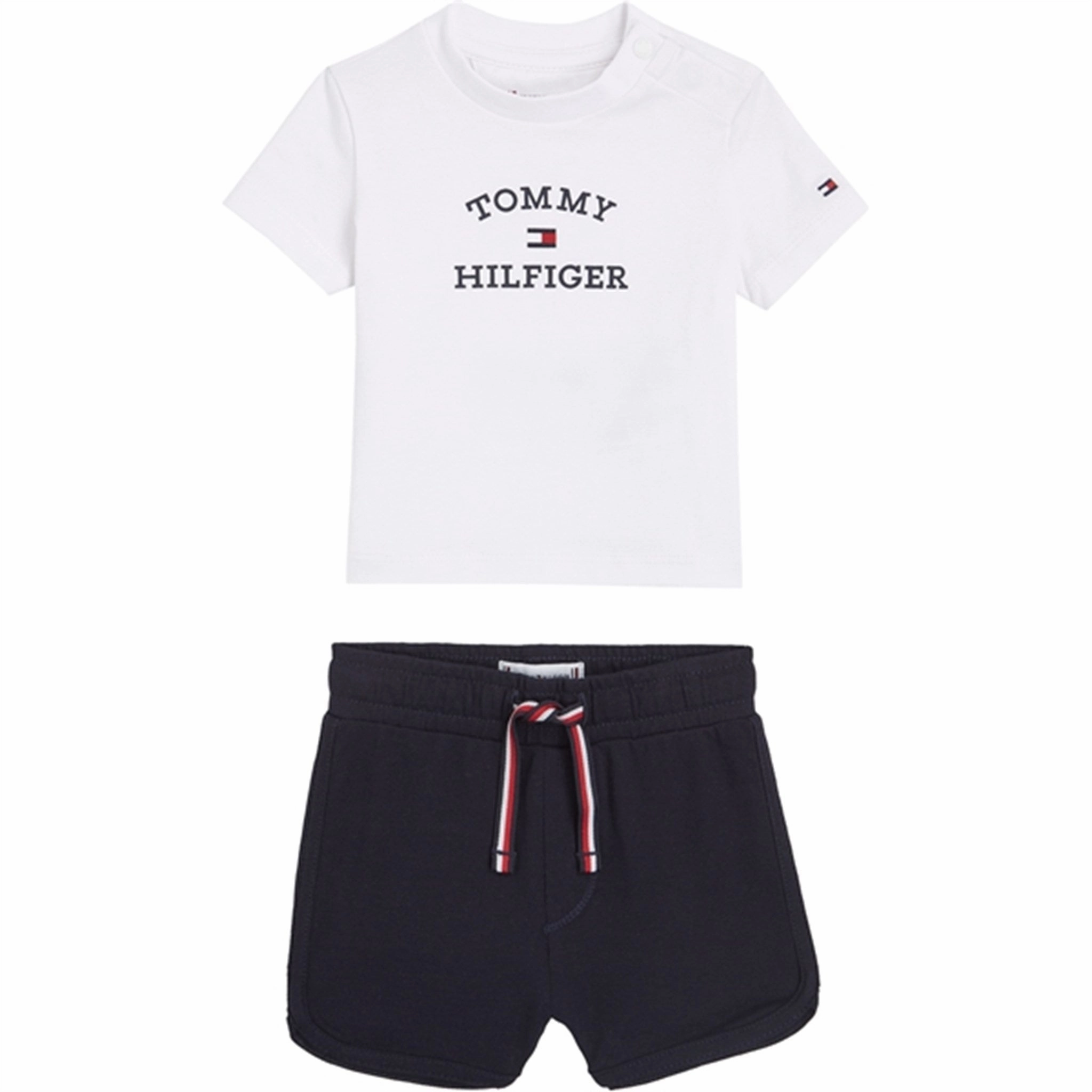 Breathable mesh Tommy Hilfiger Baby Th Logo Shorts Set White