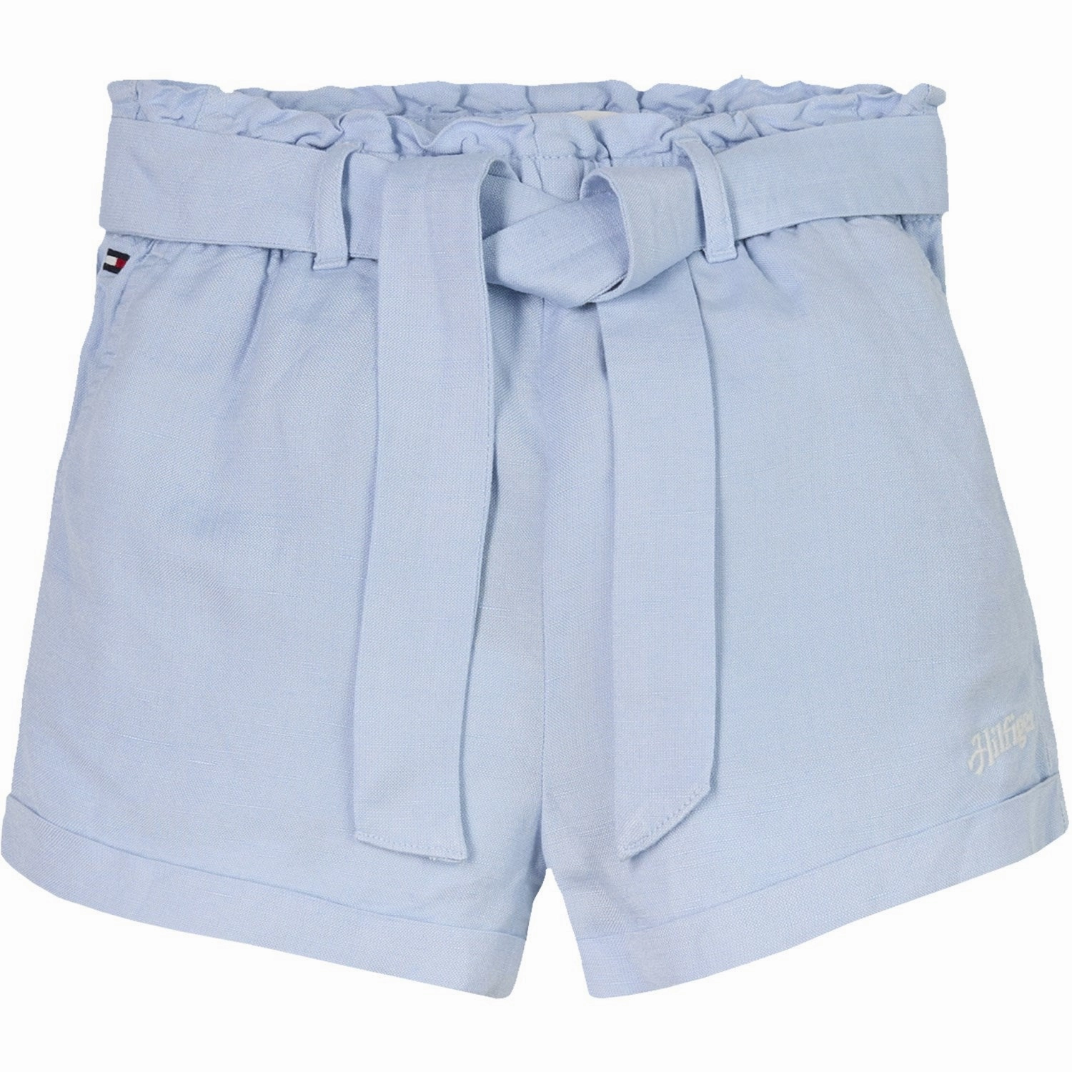 ReinforcedPockets Recycled Polyester Blend Tommy Hilfiger Breezy Blue Linen Pull On Shorts