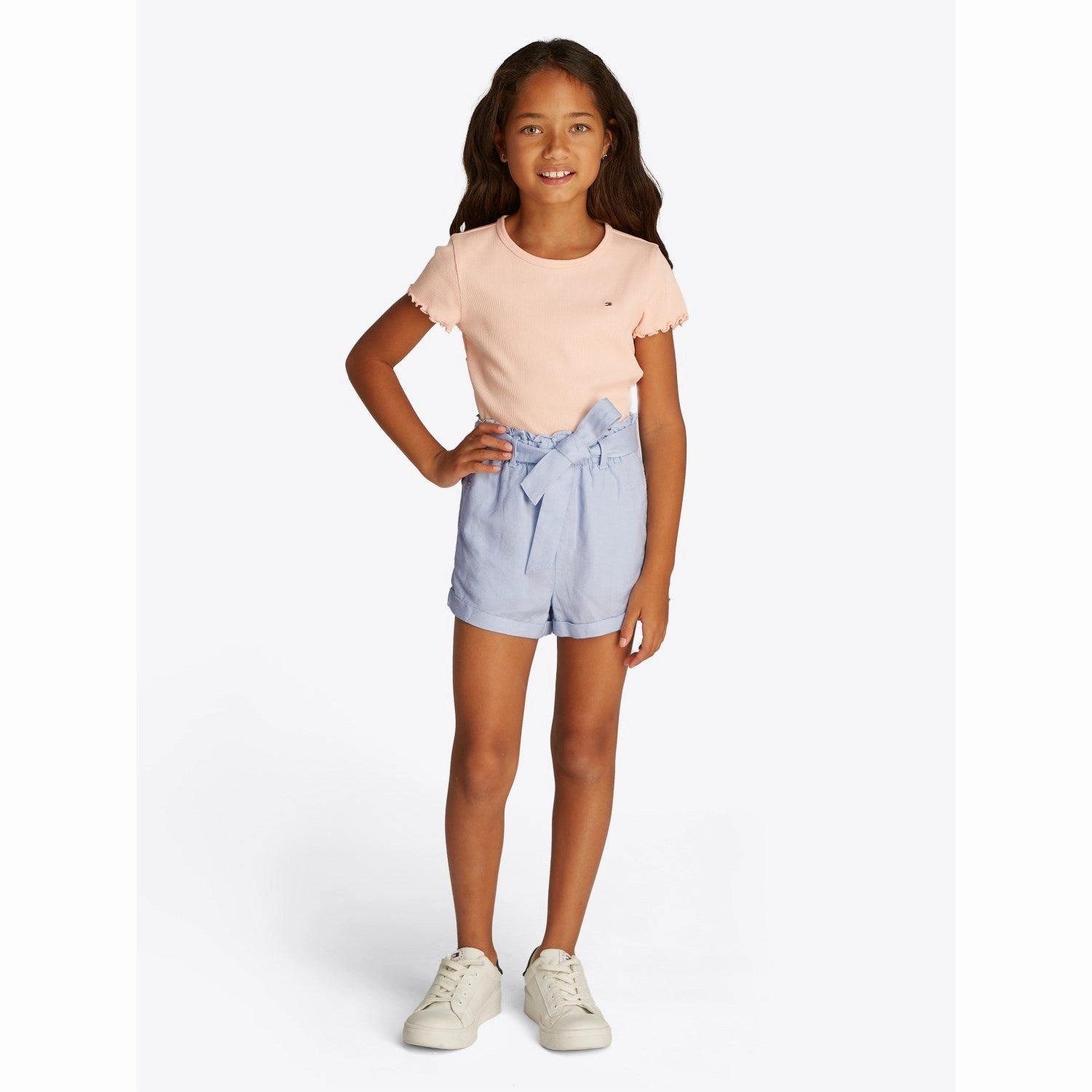 Compression Support Layer Tommy Hilfiger Breezy Blue Linen Pull On Shorts