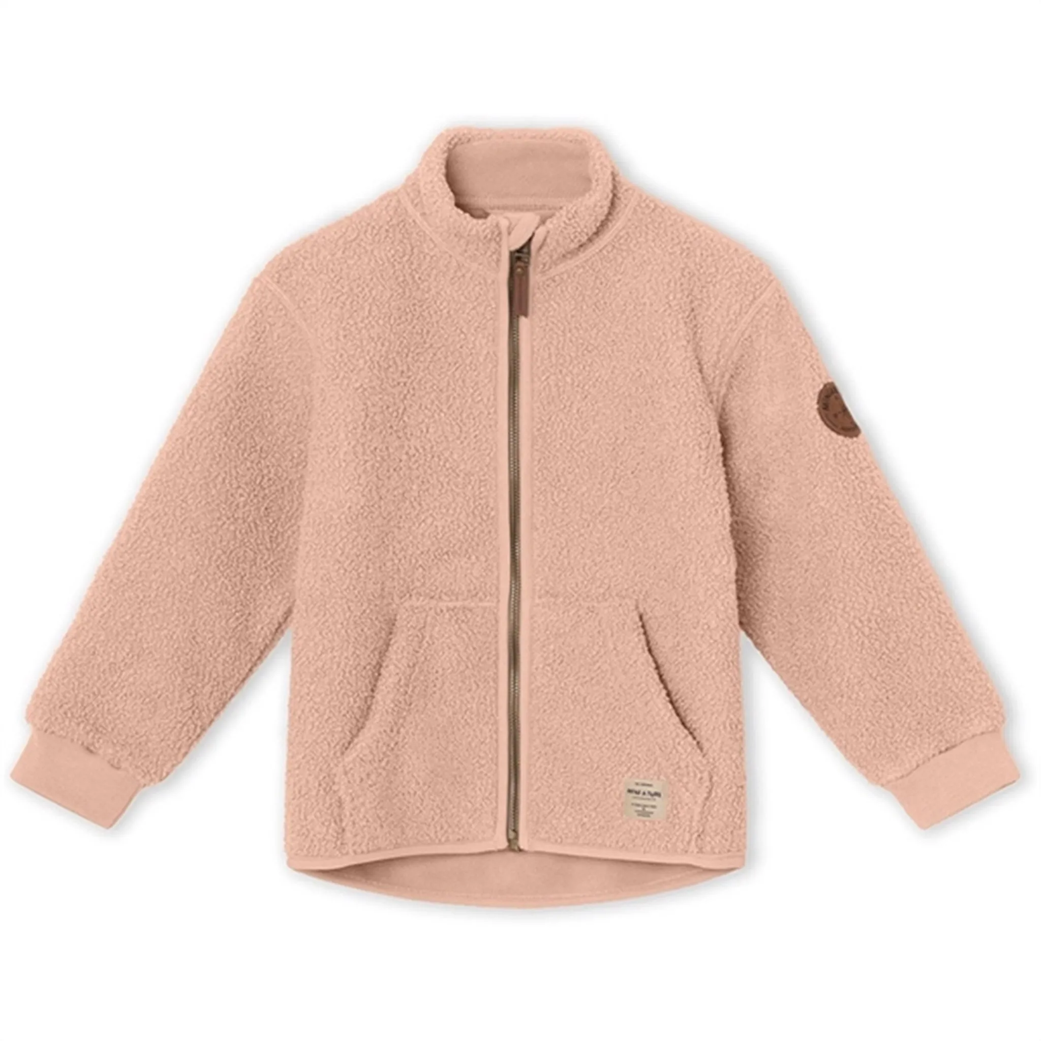 MINI A TURE Saleh Teddy Fleece Jacket Rose Dust Pocket Lining Moisture Wicking Inner