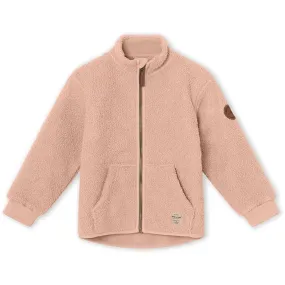 MINI A TURE Saleh Teddy Fleece Jacket Rose Dust Pocket Lining Moisture Wicking Inner