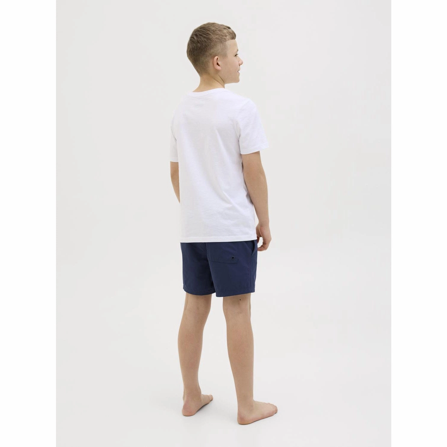 Jack & Jones Junior Navy Blazer Jpstmaui Jjswim Db Wb Neon Akm Jnr Textured Grip