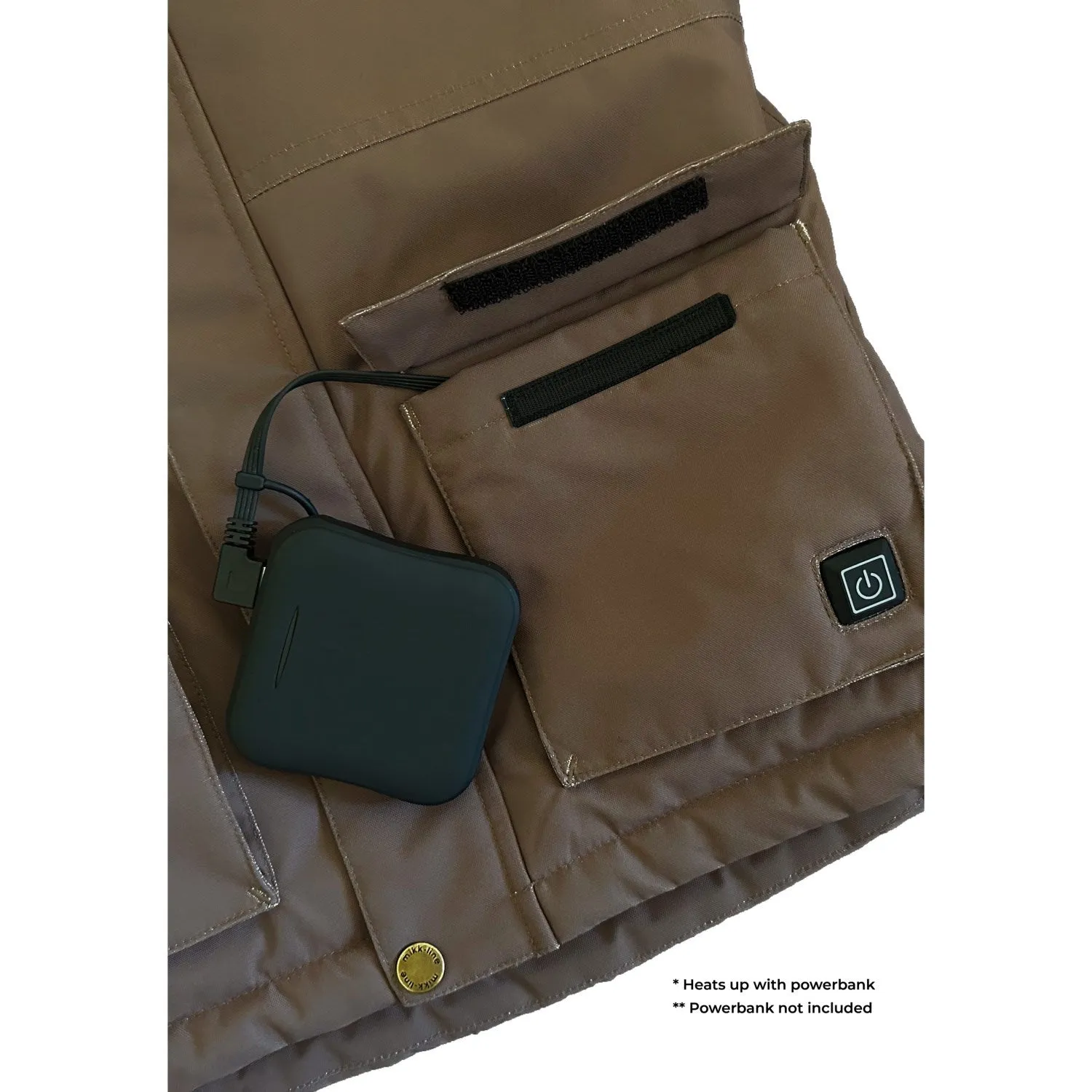 Mikk-Line Chocolate Chip Heating Jacket Parka Sort