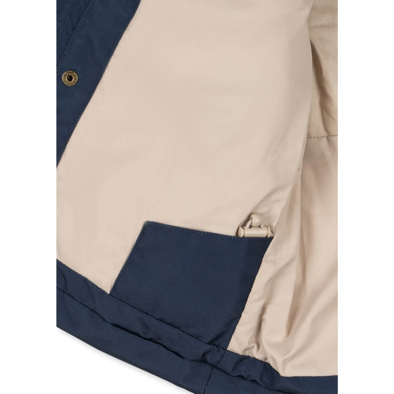 Konges Sl?jd Mood Indigo Magnum Down Jacket Solid Grs Cropped-Length Contrast-Lining