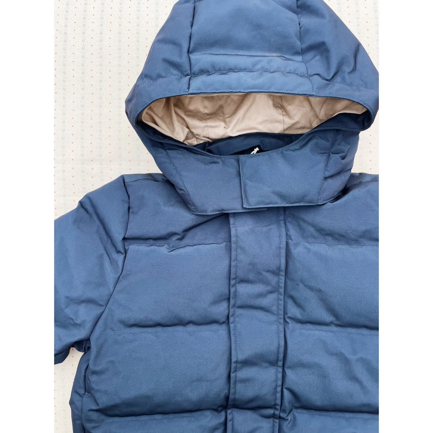 Low-Collar Tie-Detail Konges Sl?jd Mood Indigo Magnum Down Jacket Solid Grs