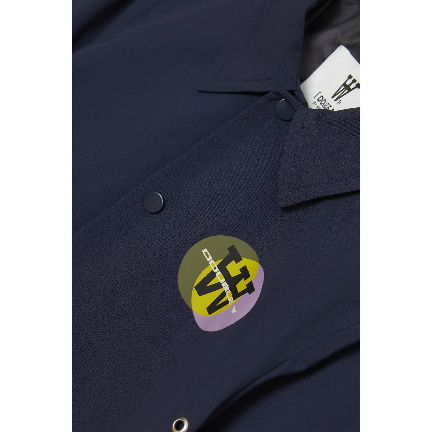 Wood Wood Navy Tommy Eclipse Coach Jacket Convertible Collar suitable for casual sports