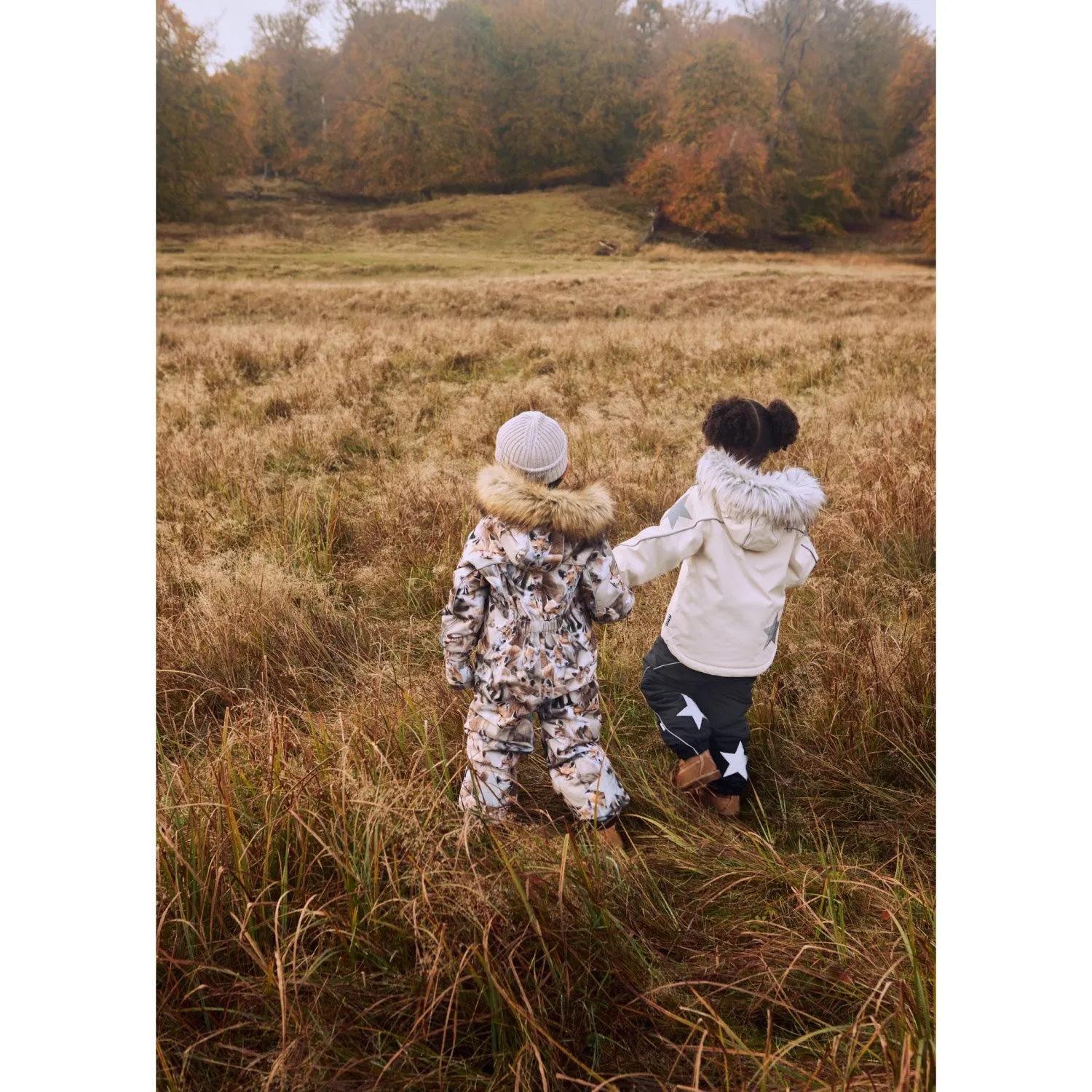 Button-Cuff Molo Playing Foxes Polaris Fur Junior Snowsuit