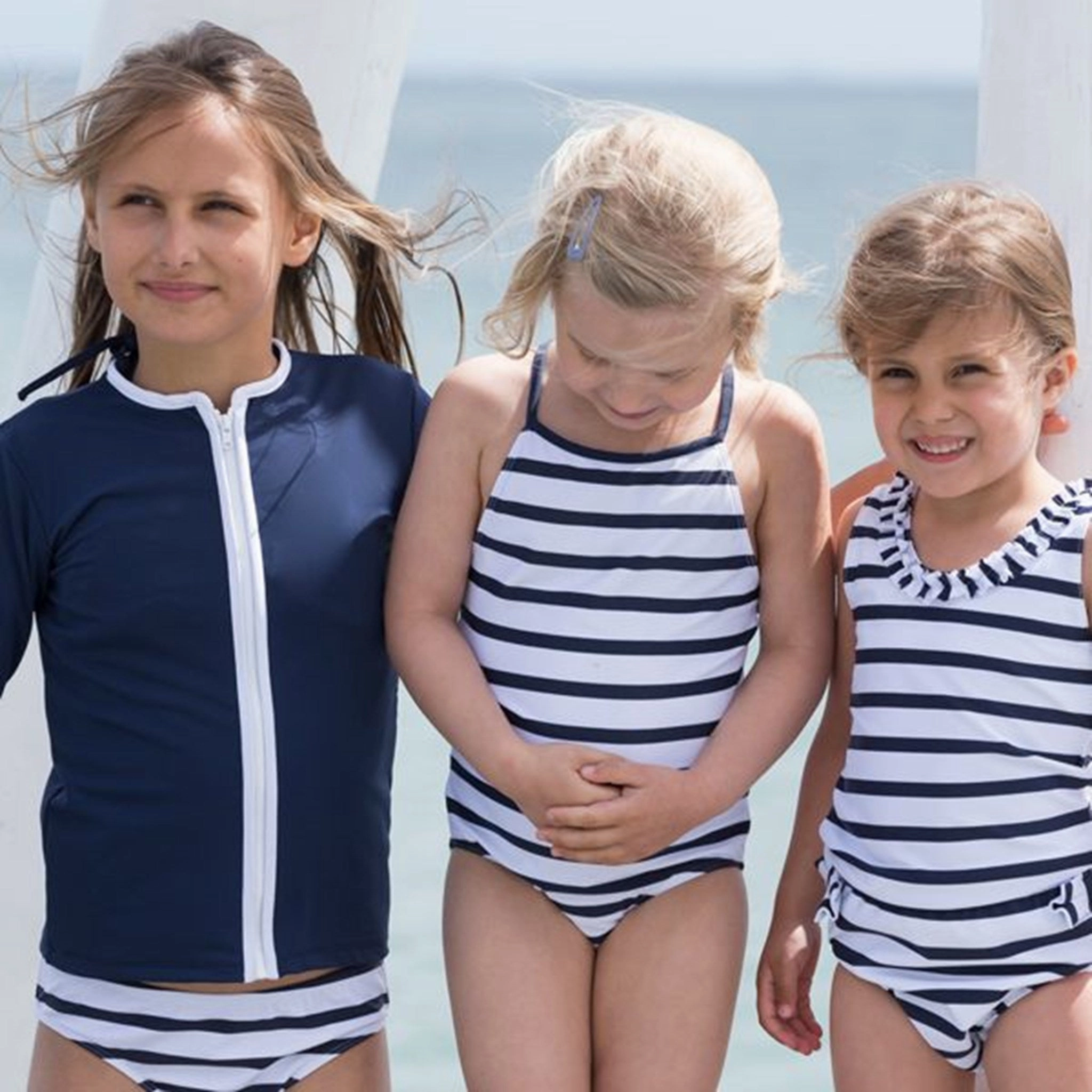 Versatile Wear Petit Crabe Blue Etoile Star UV Shirt with Zipper