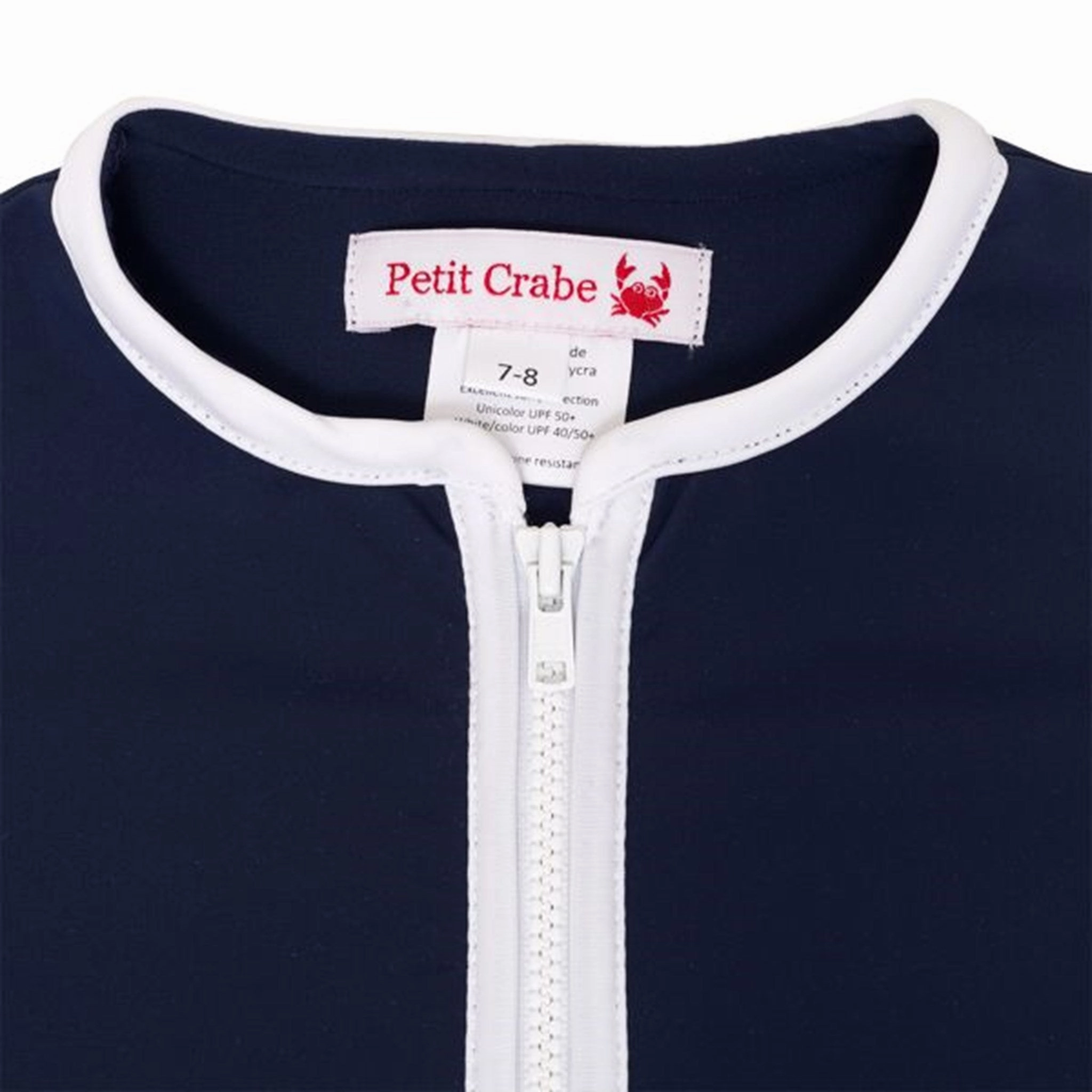Petit Crabe Blue Etoile Star UV Shirt with Zipper Secure Fit Design