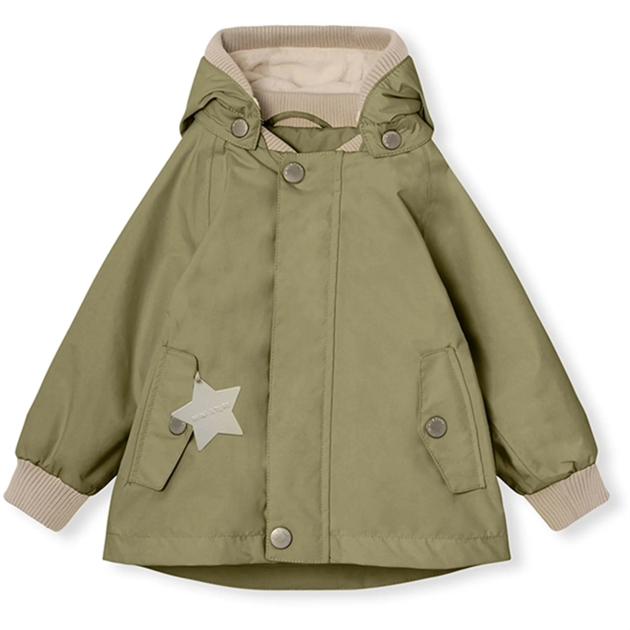 Announce ZipperClosure MINI A TURE WALLY Spring Jacket w/Fleece Lining Aloe Green