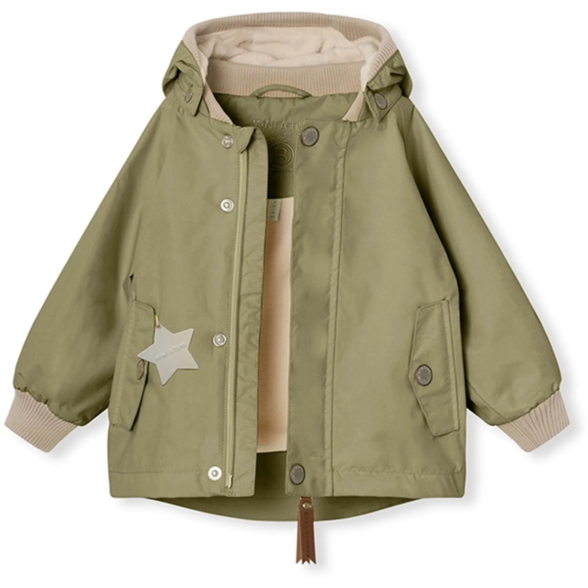 MINI A TURE WALLY Spring Jacket w/Fleece Lining Aloe Green popular among teenagers Wind Barrier