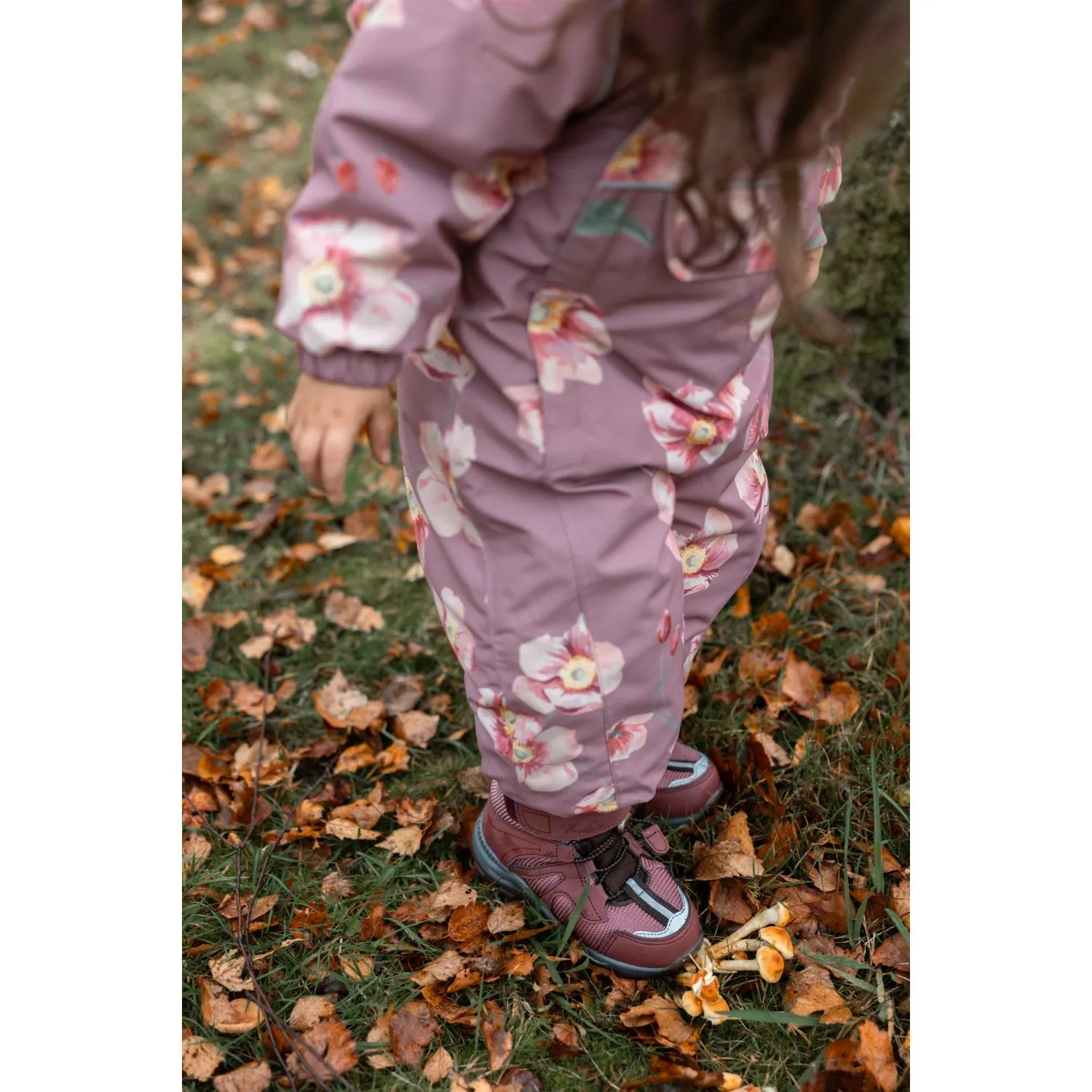 Low-Collar Earth-Tone Petit Piao Autumn Anemone AOP PPDard Snowsuit