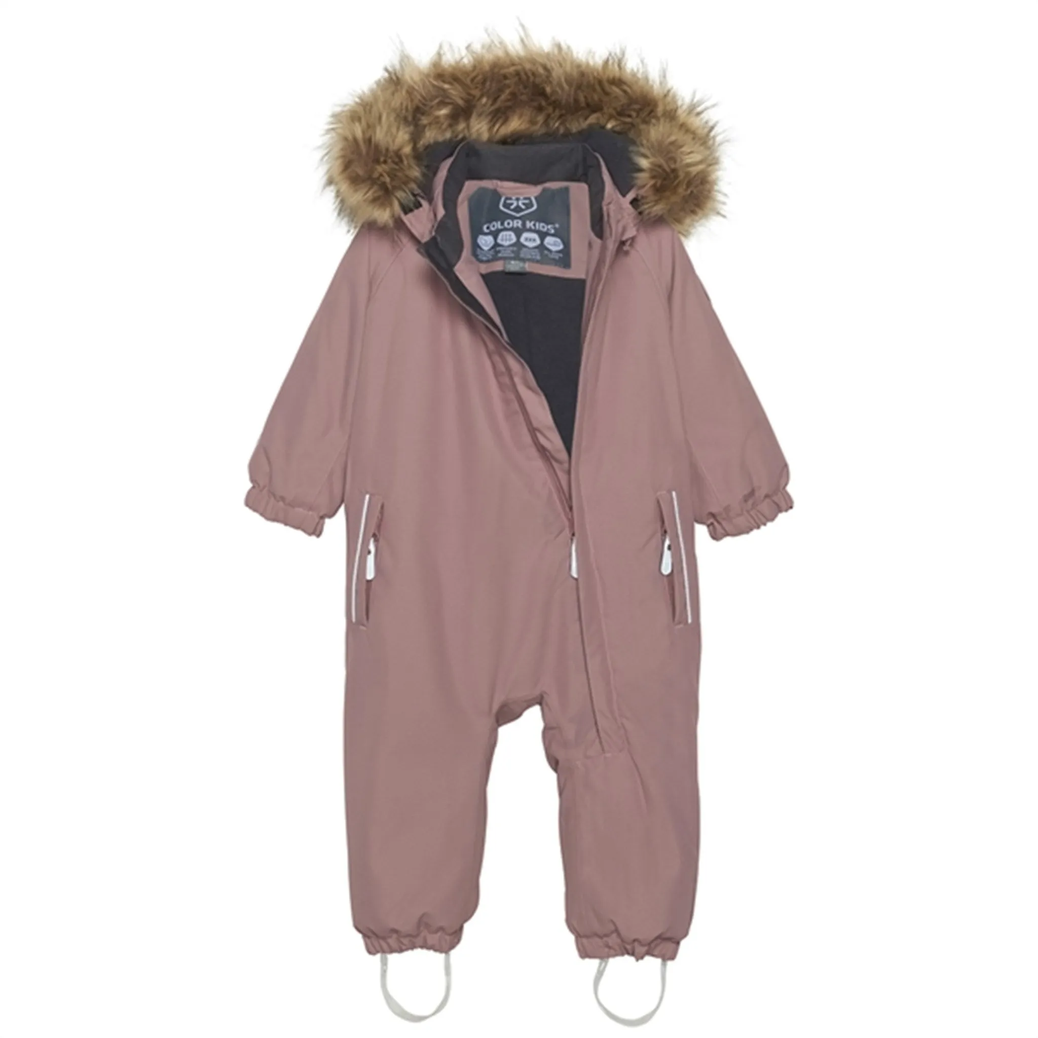 Color Kids Coverall w. Faux Fur Burlwood foldable