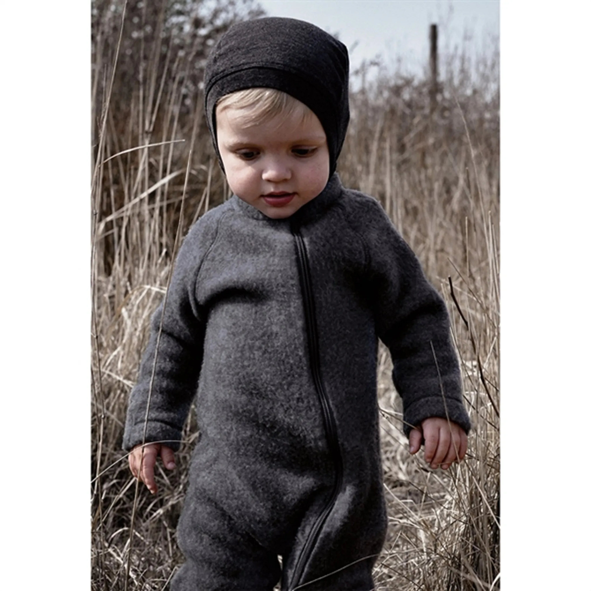 Mikk-Line Wool Baby Suit Anthracite Melange Petite-Size Modern-style