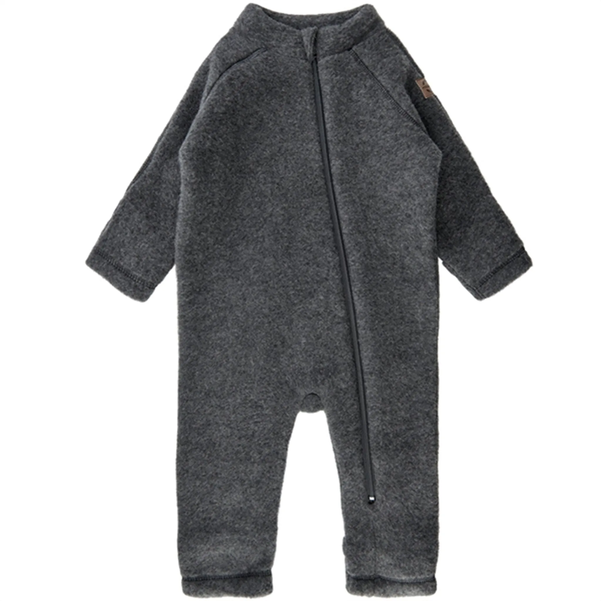 Mikk-Line Wool Baby Suit Anthracite Melange Ombre-Effect Cap-Sleeve