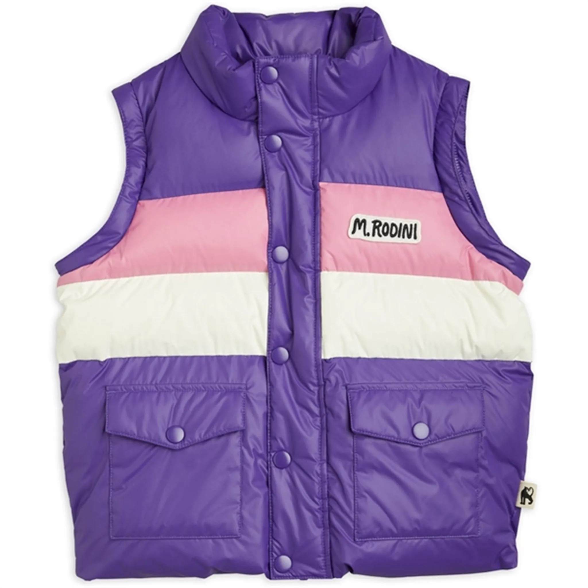 Wrap-Style Mini Rodini Zip Sleeve Puffer Jacket Purple