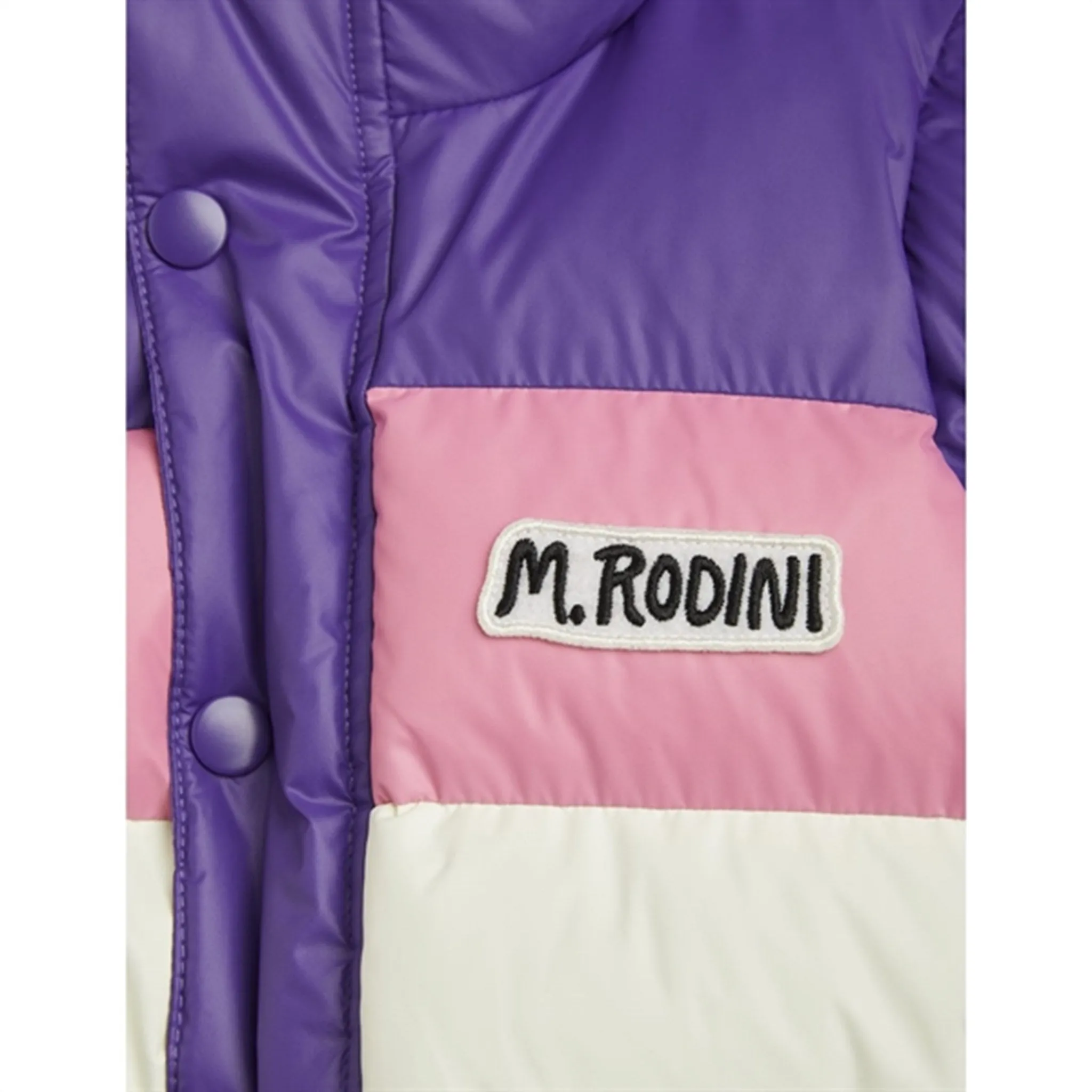 Mini Rodini Zip Sleeve Puffer Jacket Purple Stylish casual wear Velvet-Sleeve