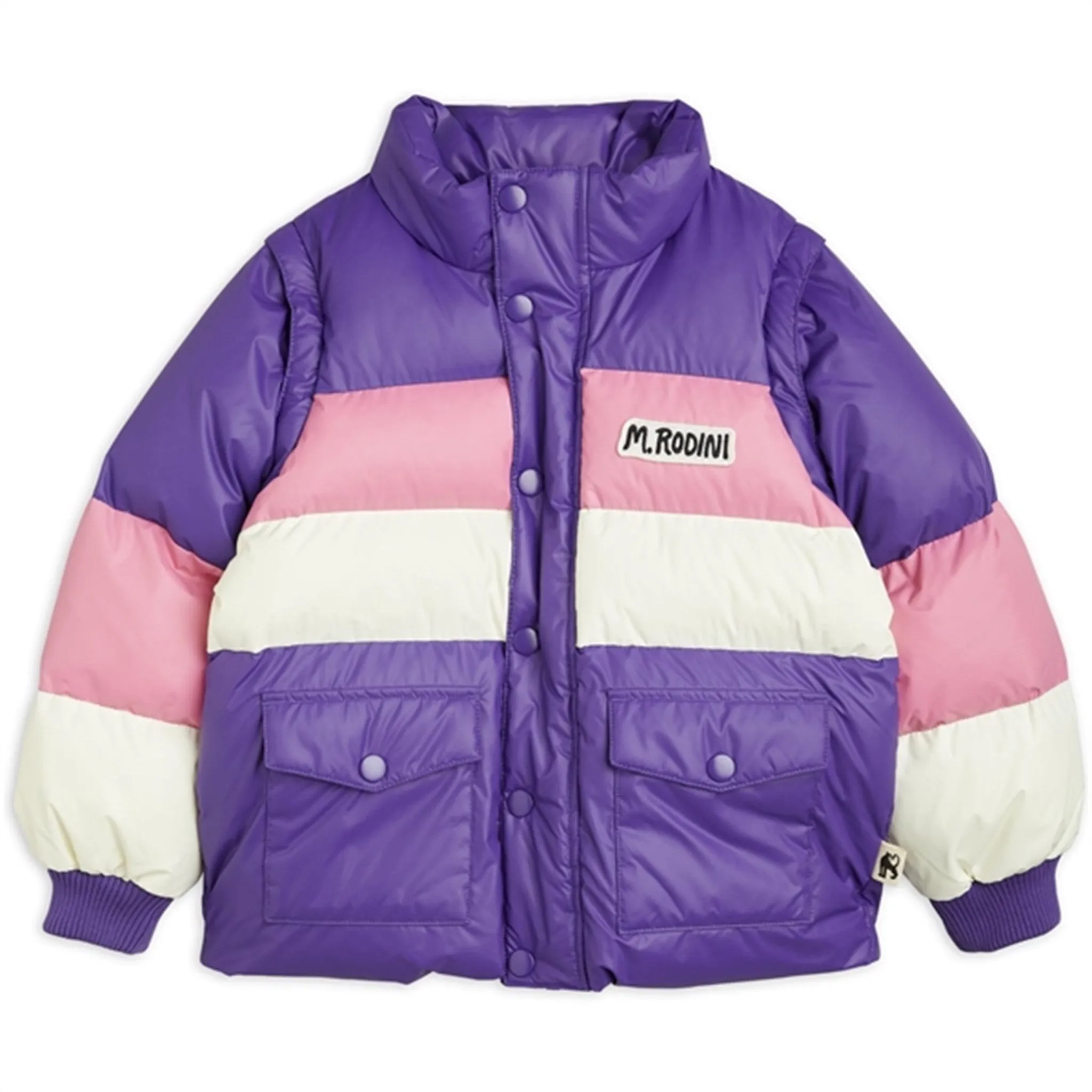 Mini Rodini Zip Sleeve Puffer Jacket Purple Rank