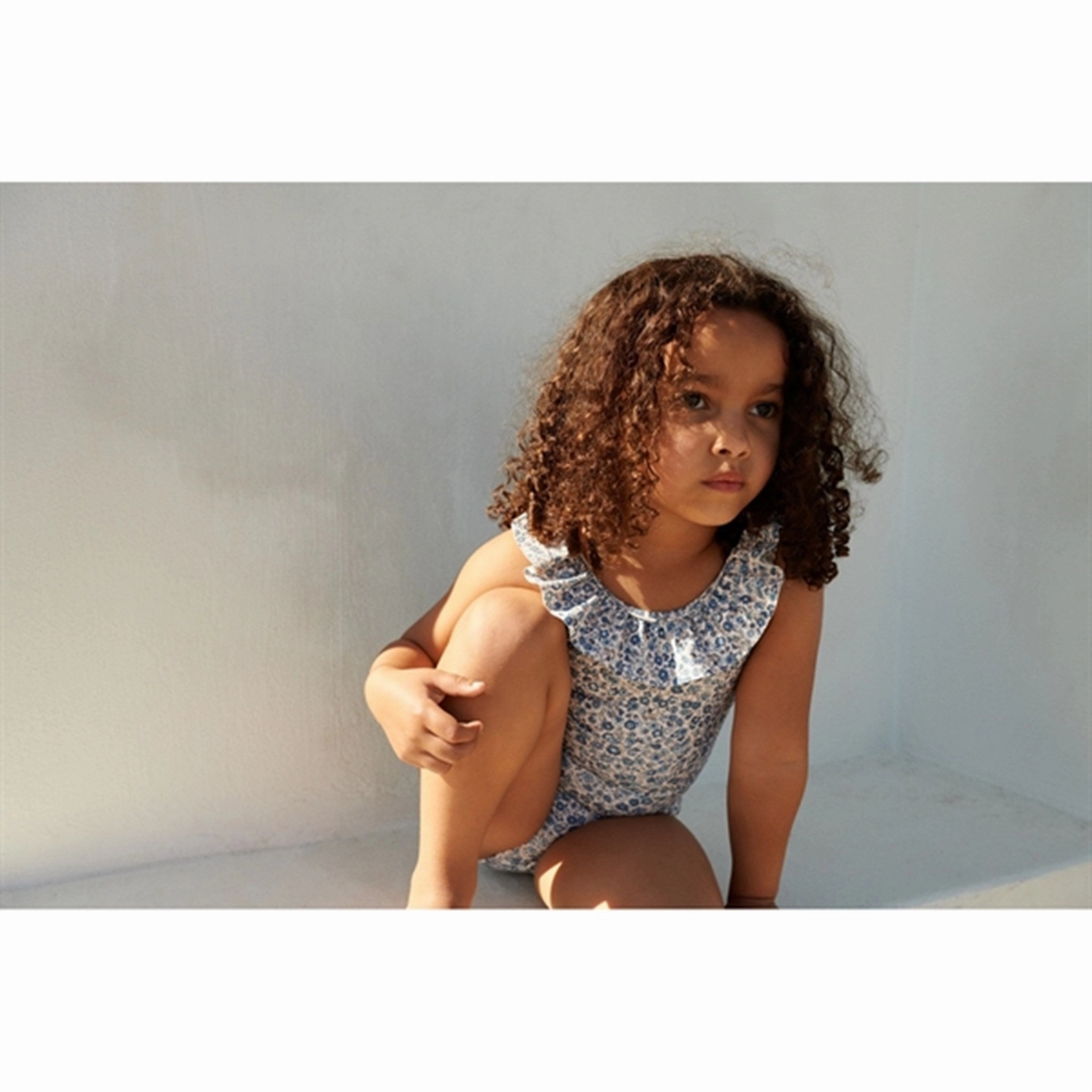 Multi-Functional Poolside Comfort Wheat Blue Flower Meadow Swimsuit Marie-Louise