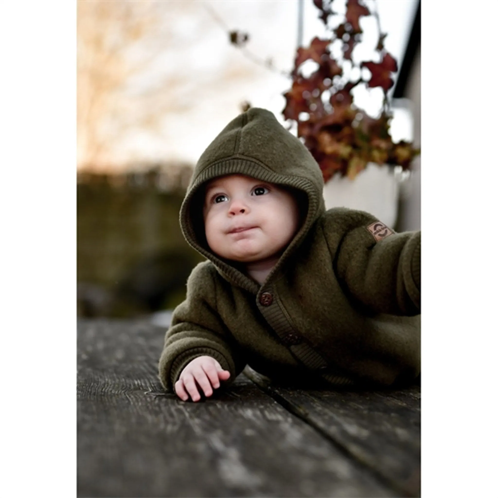 Mikk-Line Wool Suit W. Hood Beech Waist-Cinching Convertible-Sleeve